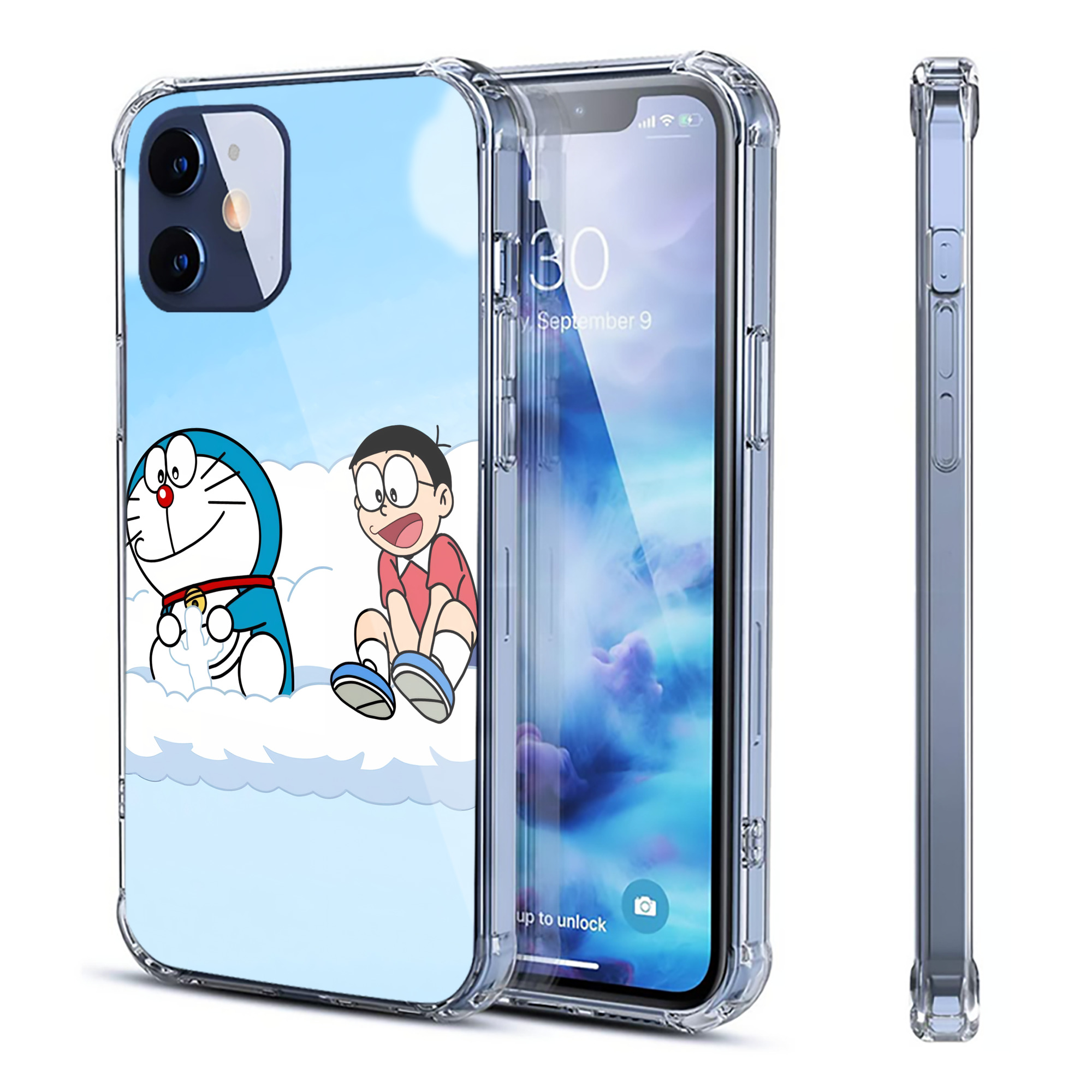 （画像用） ドラえもん Doraemon 【iPhone 12シリーズ対応】透明スマホケース（クリアソフトケース）